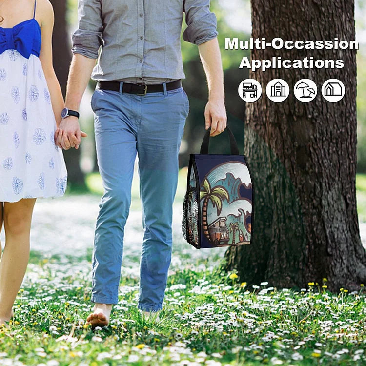 Chic Lunch Bag with Mesh Pocket - 图片 5