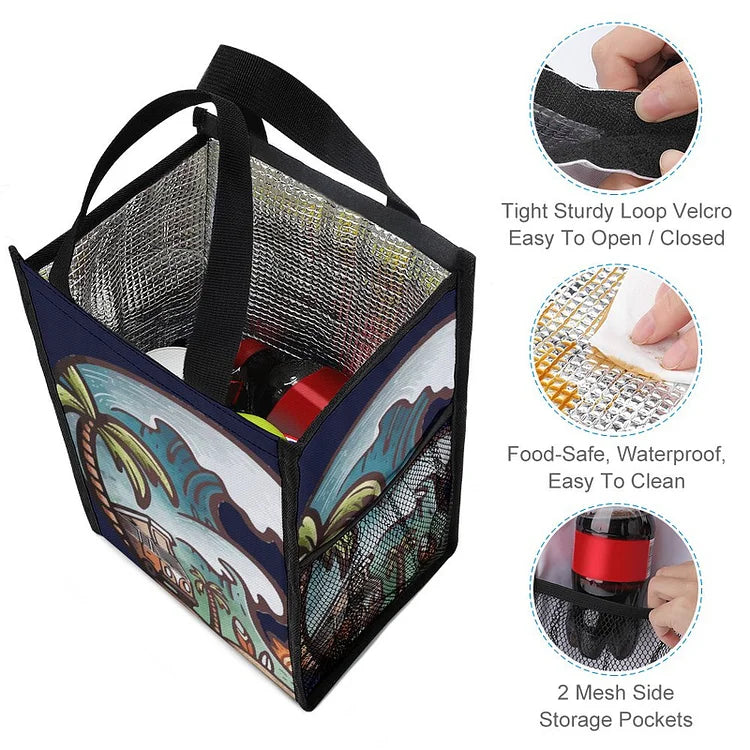 Chic Lunch Bag with Mesh Pocket - 图片 3